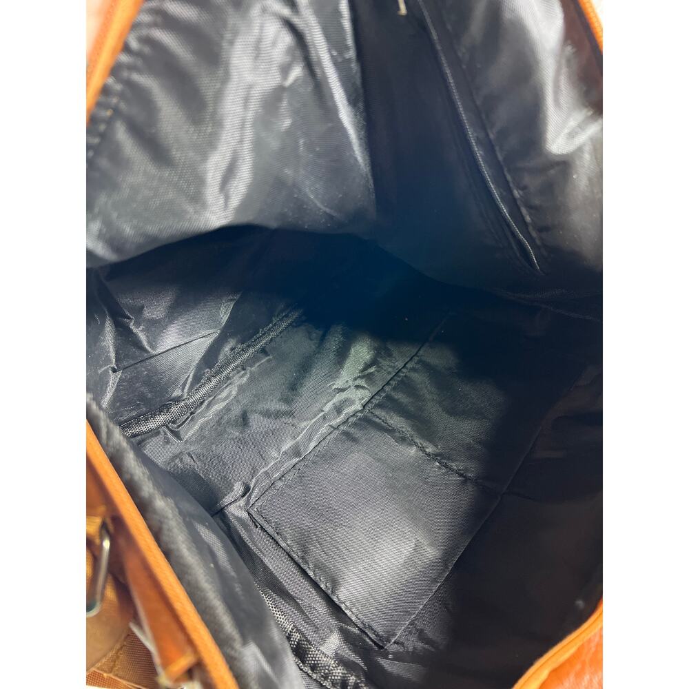Brown Soft Leather Backpack Slouchy Minimal Travel Festival Coachella Bag - Picture 10 of 12